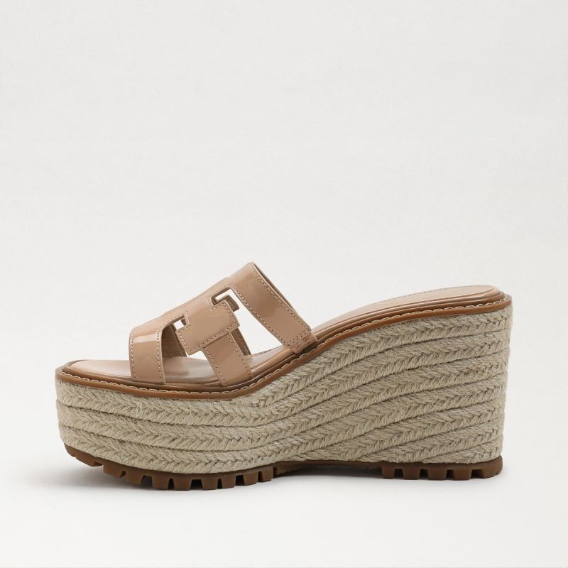 Sam Edelman Laine Espadrille Wedge Sandal-Beige Blush Patent