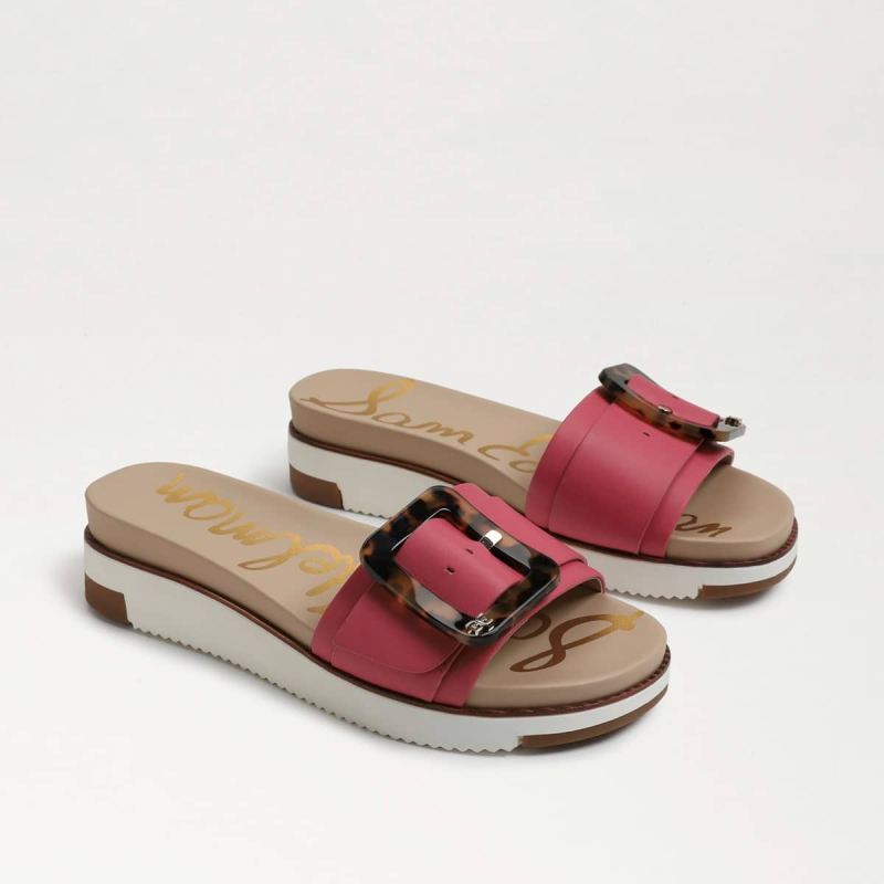 Sam Edelman Ariane Slide Sandal-Carmine Rose Leather