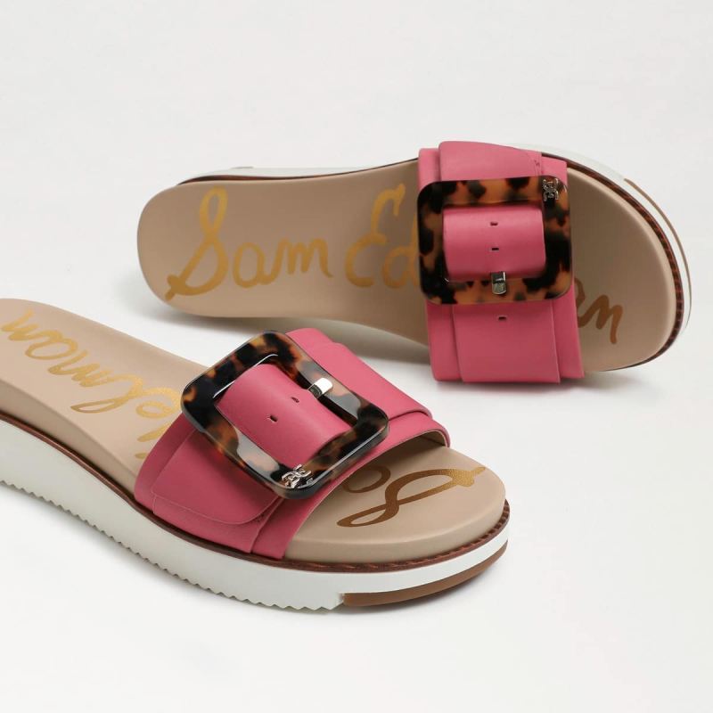Sam Edelman Ariane Slide Sandal-Carmine Rose Leather