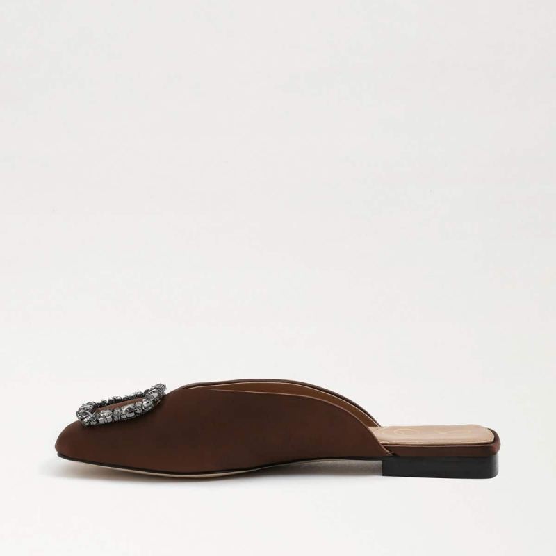 Sam Edelman Lavina Buckle Mule-Chocolate Satin