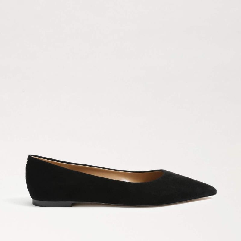 Sam Edelman Wanda Pointed Toe Flat-Black Suede