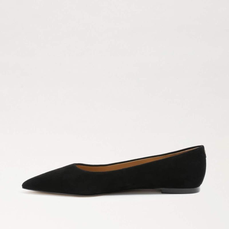 Sam Edelman Wanda Pointed Toe Flat-Black Suede