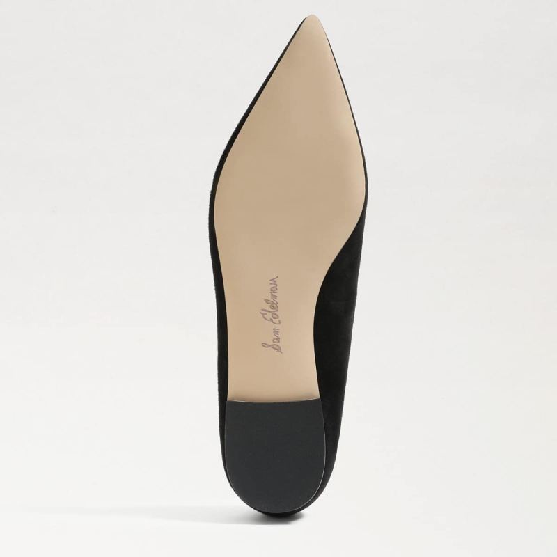 Sam Edelman Wanda Pointed Toe Flat-Black Suede