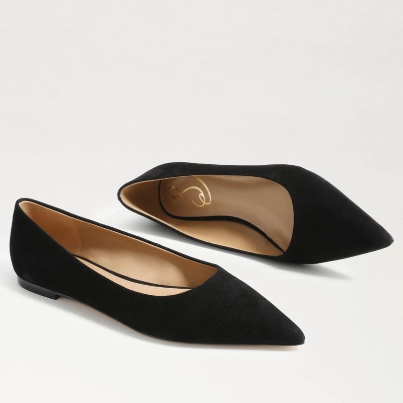 Sam Edelman Wanda Pointed Toe Flat-Black Suede