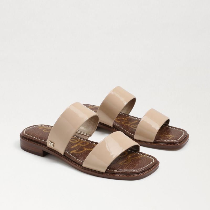 Sam Edelman Haydee Stitch Slide Sandal-Lt Latte Patent Sam Edelman Haydee Stitch Slide Sandal-Lt Latte Patent