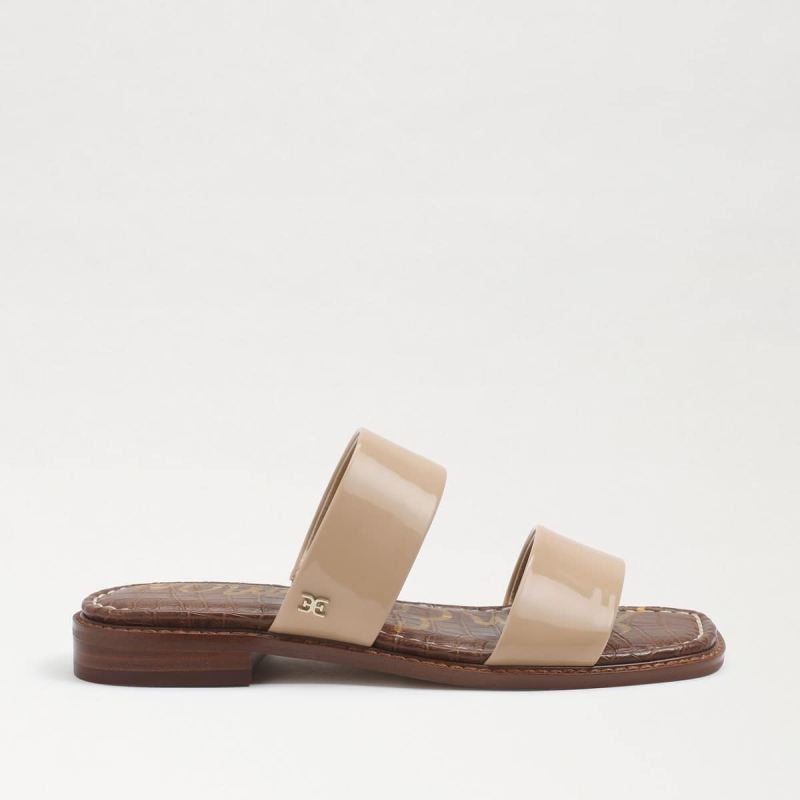 Sam Edelman Haydee Stitch Slide Sandal-Lt Latte Patent