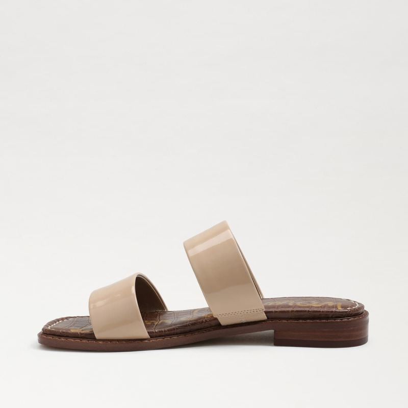 Sam Edelman Haydee Stitch Slide Sandal-Lt Latte Patent