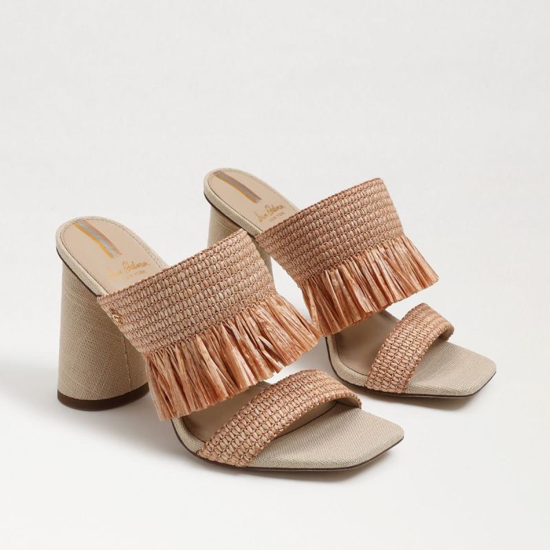 Sam Edelman Kamryn Block Heel Mule-Blush Raffia