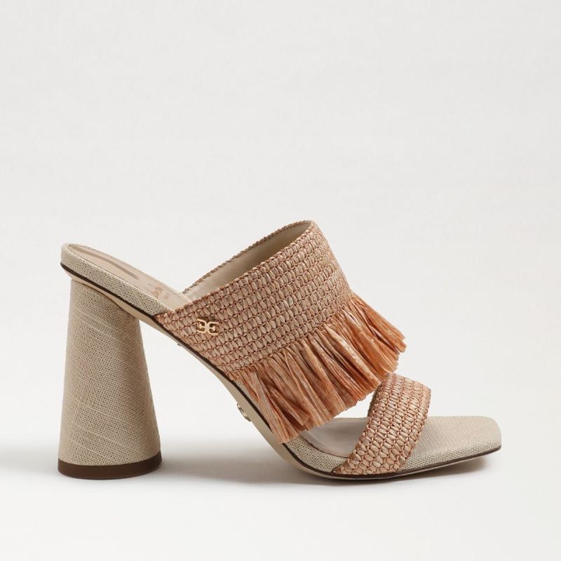 Sam Edelman Kamryn Block Heel Mule-Blush Raffia