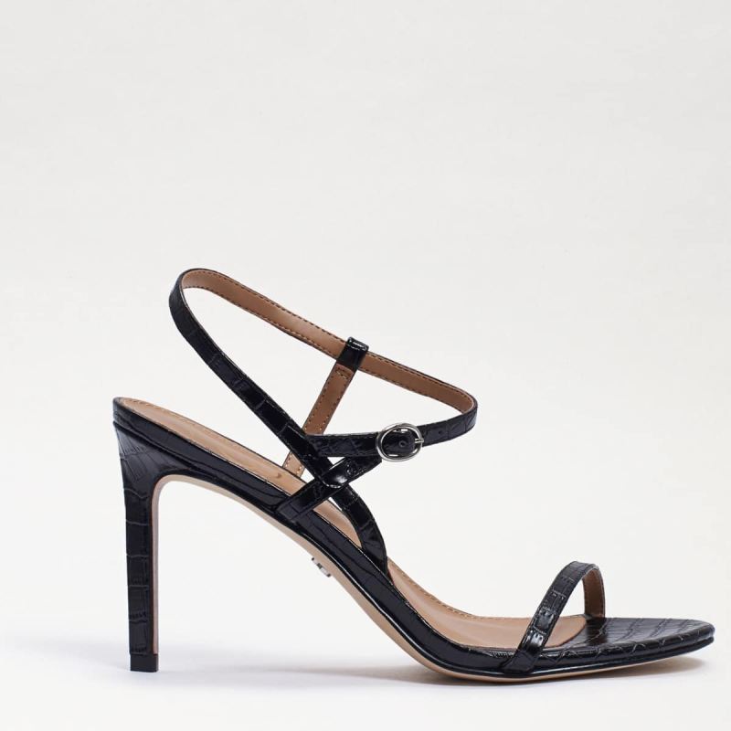 Sam Edelman Doran Strappy Heeled Sandal-Black Croc