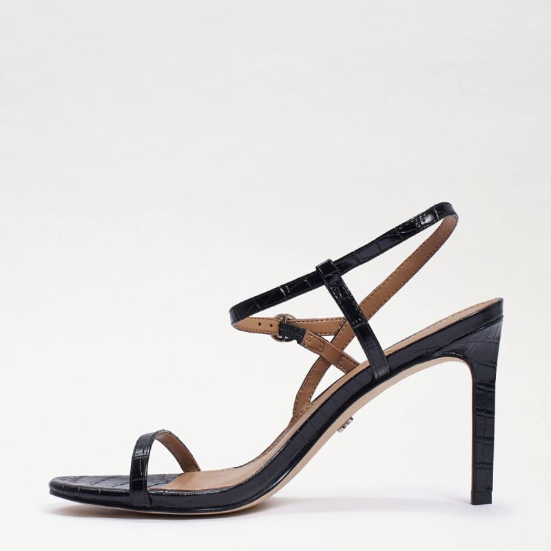 Sam Edelman Doran Strappy Heeled Sandal-Black Croc