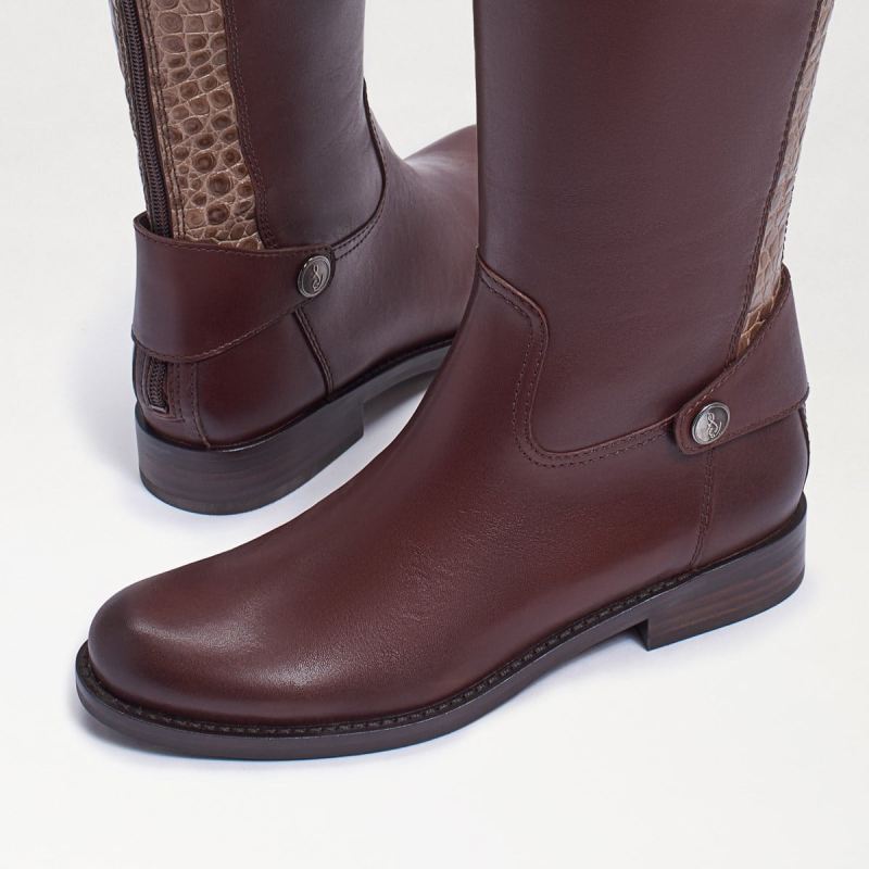 Sam Edelman Mikala Riding Boot-Terazzo Brown Leather
