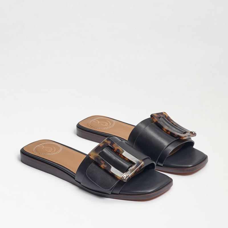 Sam Edelman Inez Slide Sandal-Black Leather Sam Edelman Inez Slide Sandal-Black Leather