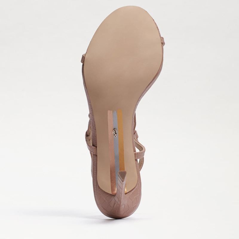 Sam Edelman Doran Strappy Heeled Sandal-Maple Sugar Croco