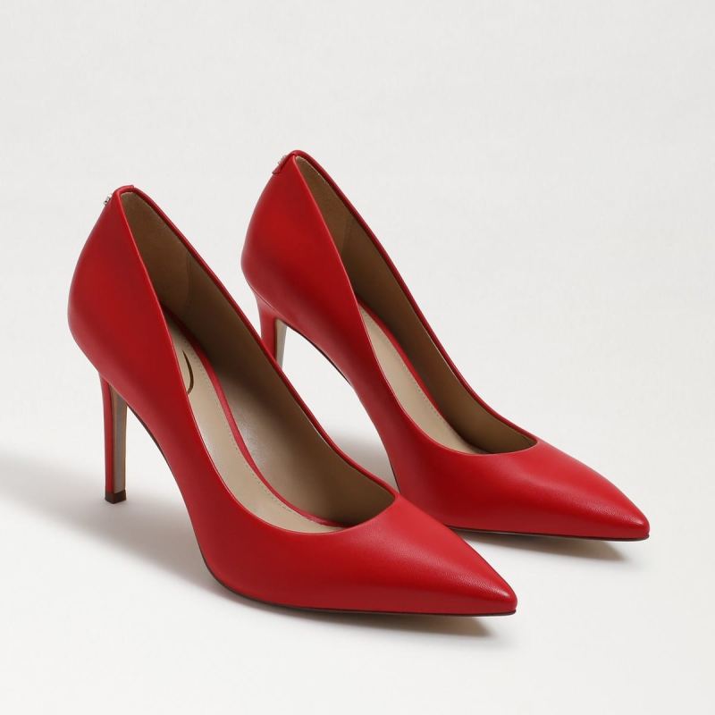 Sam Edelman Hazel Pointed Toe Heel-Parisian Red Leather - Click Image to Close