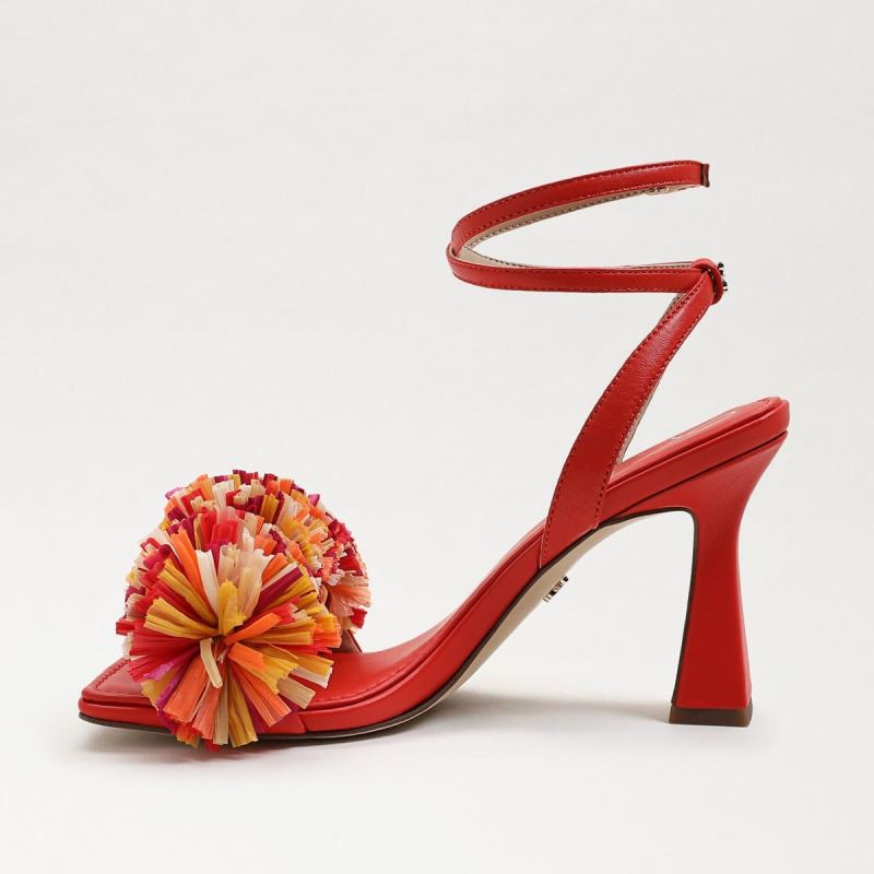 Sam Edelman Clare Ankle Strap Sandal-Bright Poppy Leather