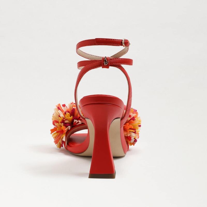 Sam Edelman Clare Ankle Strap Sandal-Bright Poppy Leather