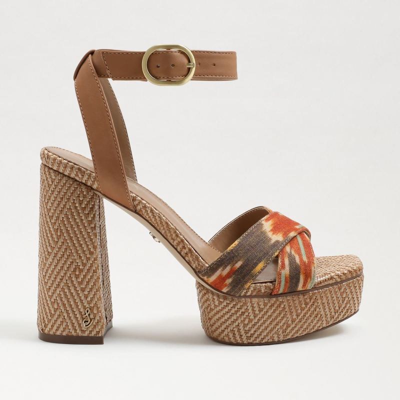 Sam Edelman Nolita Platform Sandal-Sunset Orange Ikat