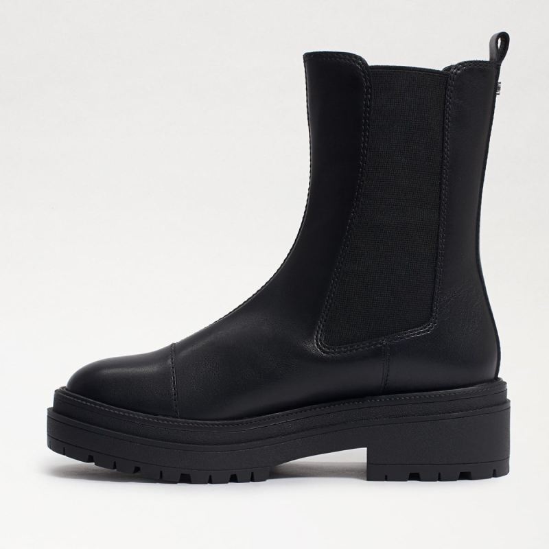 Sam Edelman Wellington Lug Sole Chelsea Boot-Black Leather