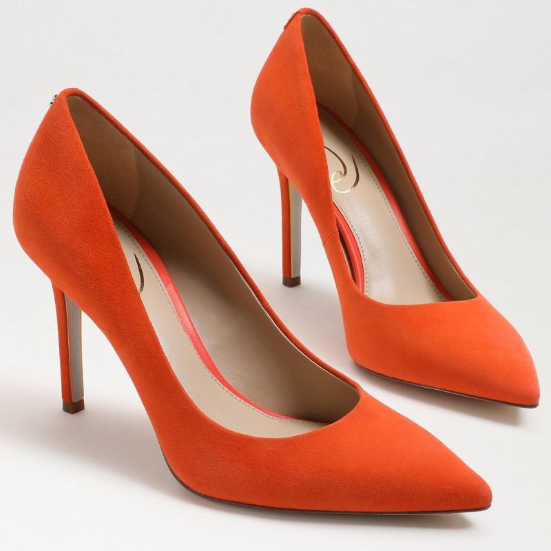 Sam Edelman Hazel Pointed Toe Heel-Dark Grapefruit Suede