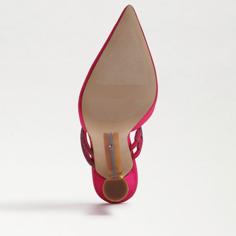 Sam Edelman Agustina Mule Pump-Bold Fuchsia Satin