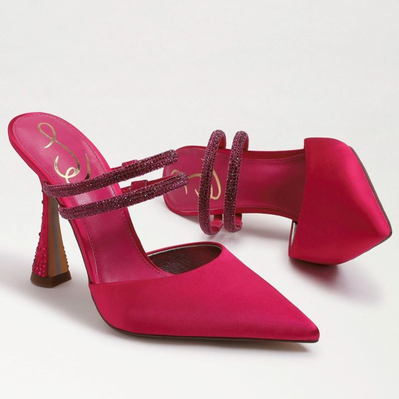 Sam Edelman Agustina Mule Pump-Bold Fuchsia Satin