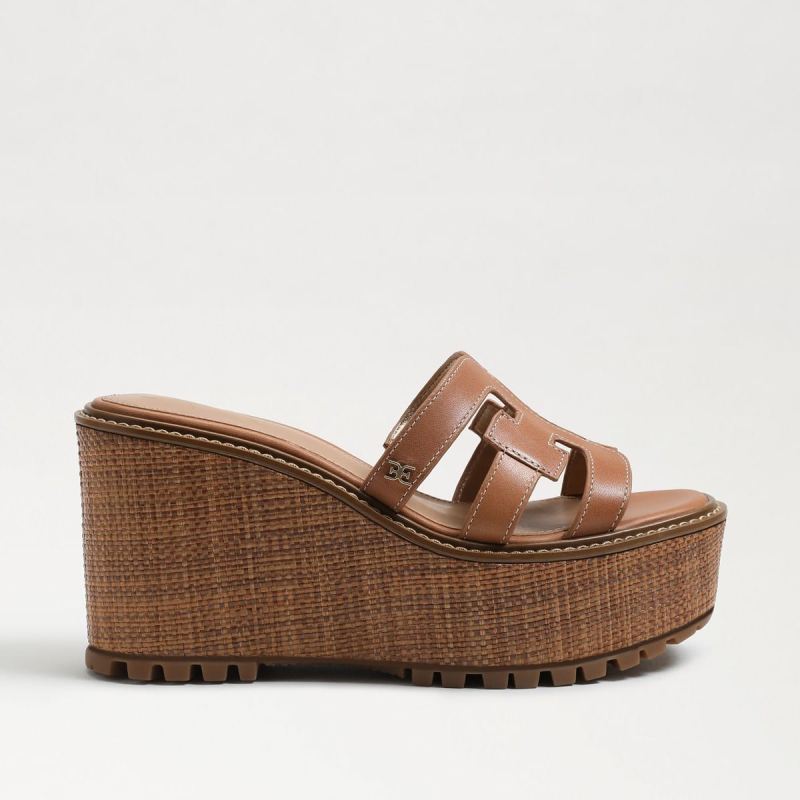 Sam Edelman Laine Espadrille Wedge Sandal-Lt Cuoio Brown Leather