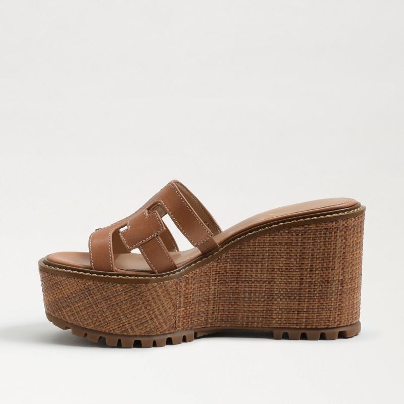 Sam Edelman Laine Espadrille Wedge Sandal-Lt Cuoio Brown Leather