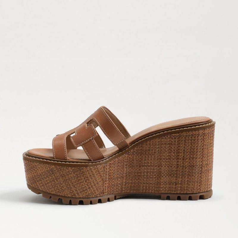 Sam Edelman Laine Espadrille Wedge Sandal-Lt Cuoio Brown Leather