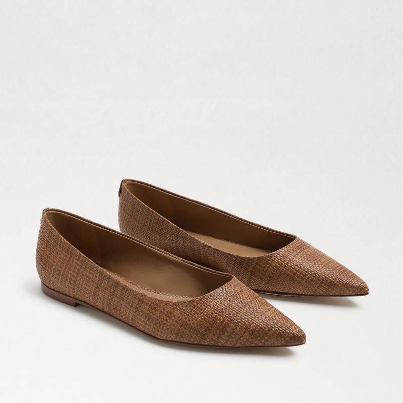 Sam Edelman Wanda Pointed Toe Flat-Cuoio Weave - Click Image to Close