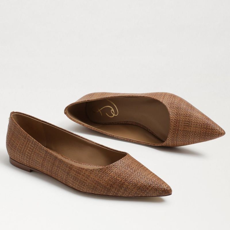 Sam Edelman Wanda Pointed Toe Flat-Cuoio Weave