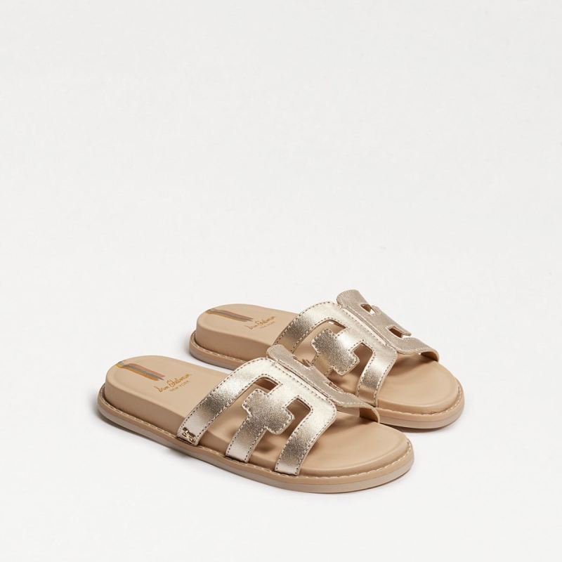 Sam Edelman Valeri Kids Slide Sandal-Gold Leaf - Click Image to Close