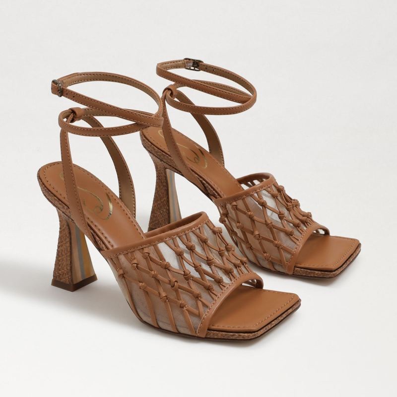 Sam Edelman Candice Heel Sandal-Lt Cuoio Brown