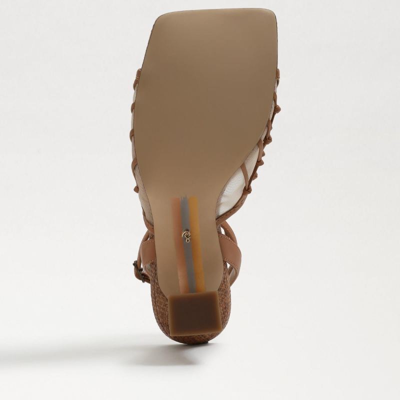 Sam Edelman Candice Heel Sandal-Lt Cuoio Brown