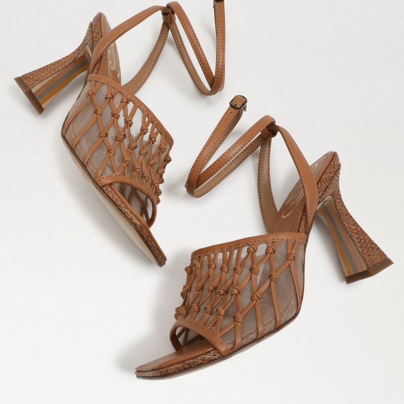 Sam Edelman Candice Heel Sandal-Lt Cuoio Brown