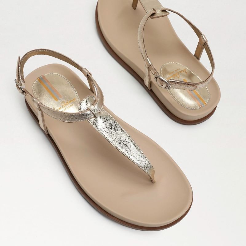 Sam Edelman Naomi Thong Sandal-Gold Leaf Leather