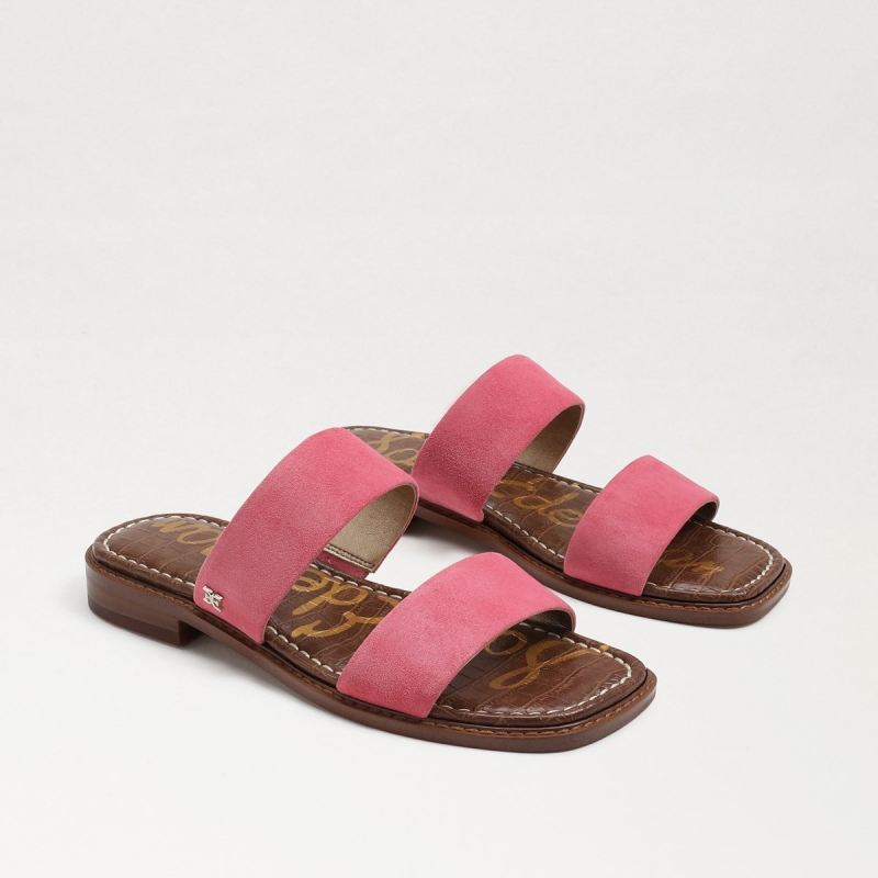 Sam Edelman Haydee Stitch Slide Sandal-Carmine Rose Suede Sam Edelman Haydee Stitch Slide Sandal-Carmine Rose Suede