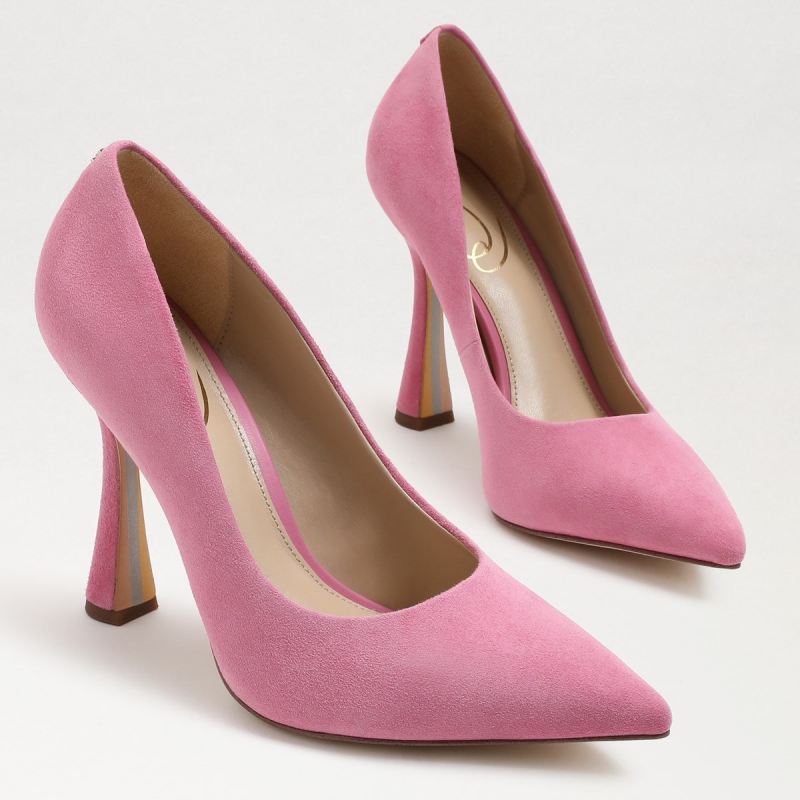 Sam Edelman Antonia Pointed Toe Pump-Pink Confetti Suede