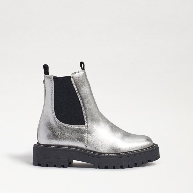 Sam Edelman Laguna Kids Chelsea Boot-Soft Silver Leather