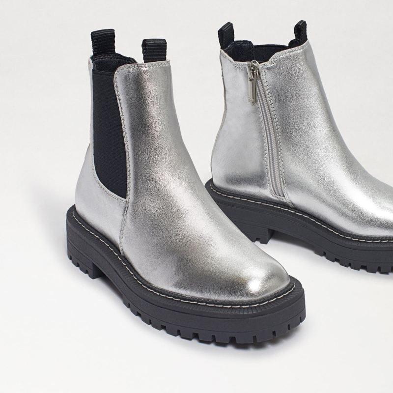 Sam Edelman Laguna Kids Chelsea Boot-Soft Silver Leather