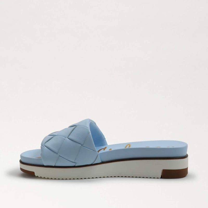 Sam Edelman Adaley Woven Slide Sandal-Riviera Blue Leather