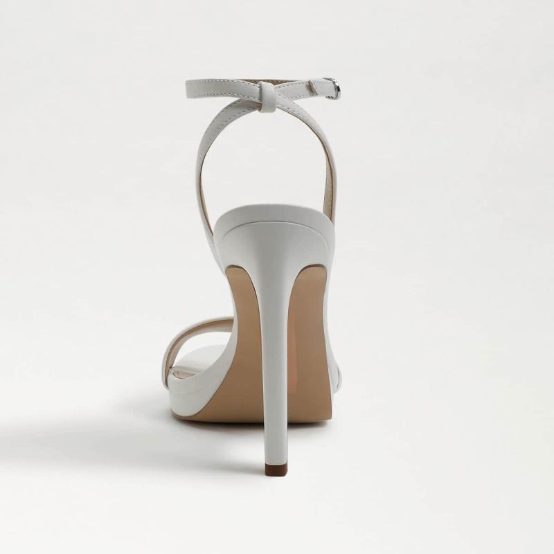 Sam Edelman Jade Ankle Strap Heel-Bright White Leather