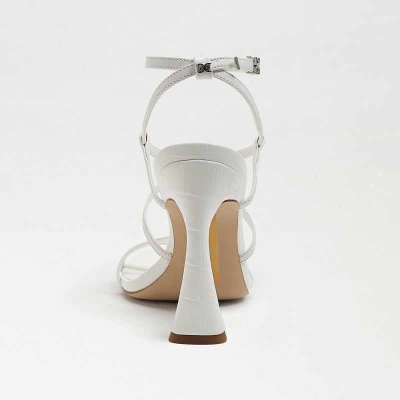 Sam Edelman Lela Strappy Heel-Bright White Leather