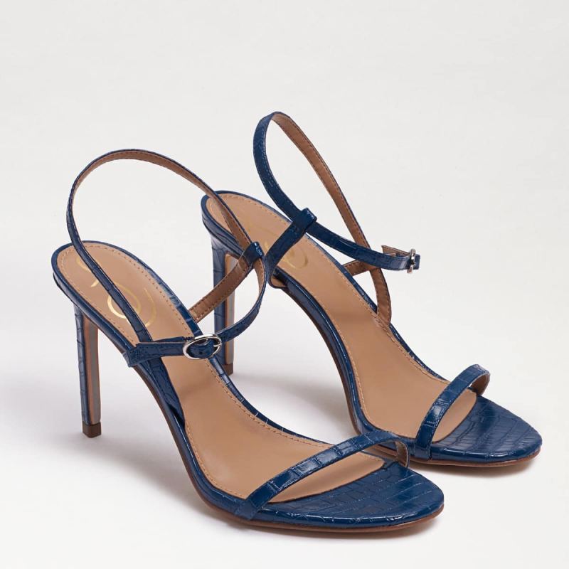 Sam Edelman Doran Strappy Heeled Sandal-Indigo Ink Croco