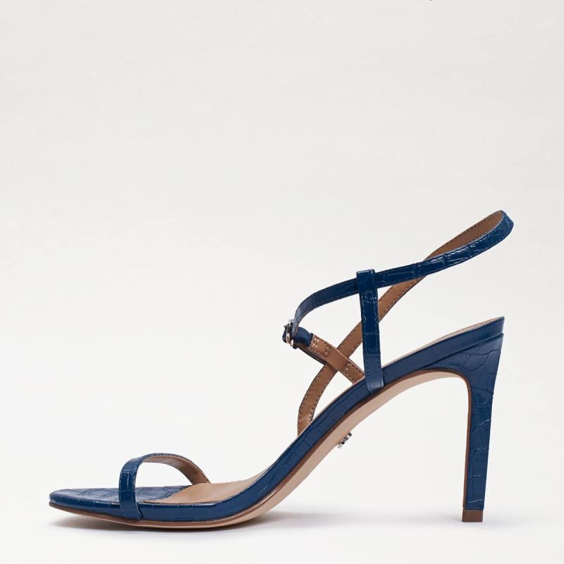 Sam Edelman Doran Strappy Heeled Sandal-Indigo Ink Croco