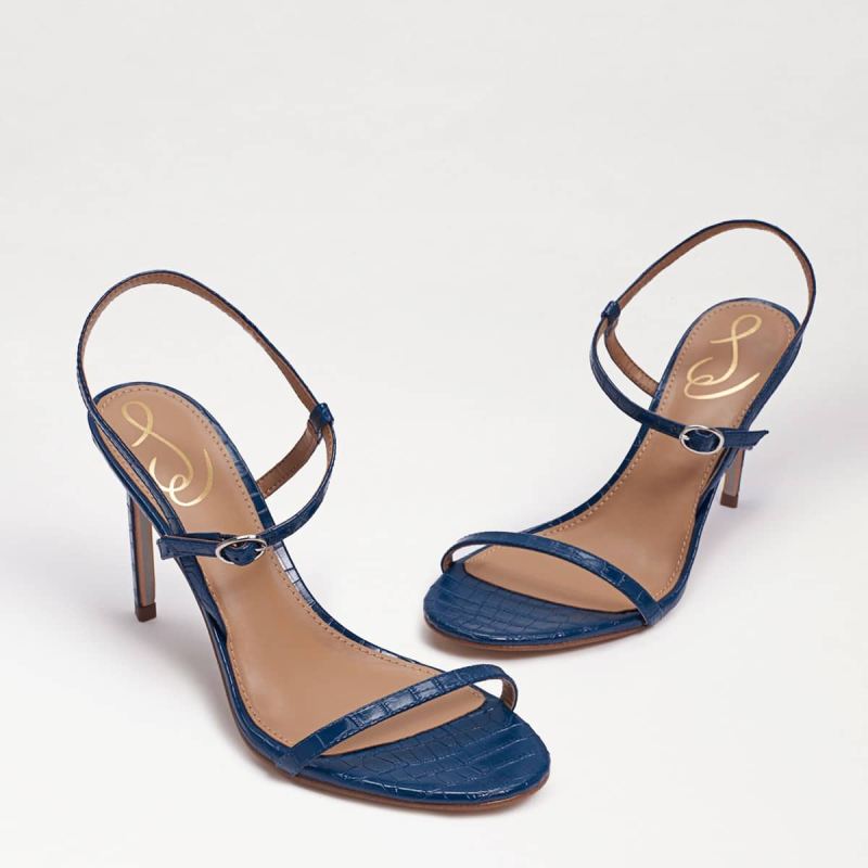 Sam Edelman Doran Strappy Heeled Sandal-Indigo Ink Croco