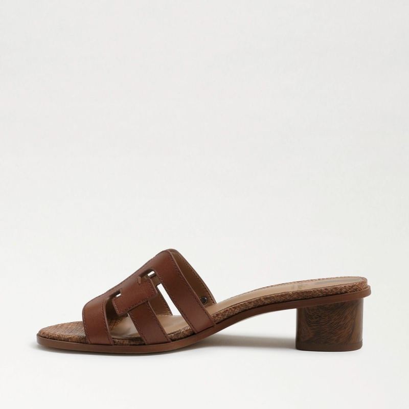 Sam Edelman Illie Block Heel Slide Sandal-Dk Bourbon Leather