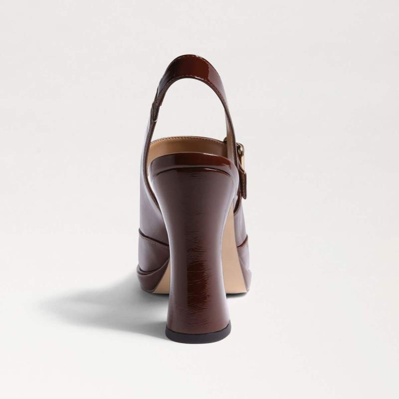 Sam Edelman Jildie Mary Jane Sling Back Heel-Warm Cocoa Patent