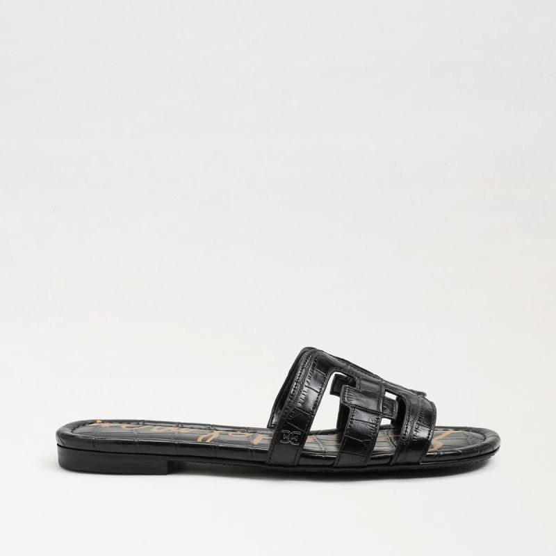 Sam Edelman Bay Slide Sandal-Black Croc