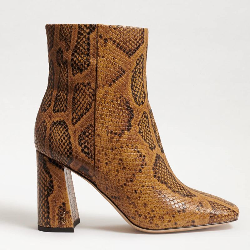 Sam Edelman Codie Ankle Bootie-Cuoio Brown Snake